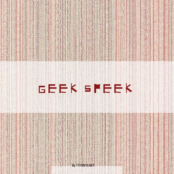Geek Speek example
